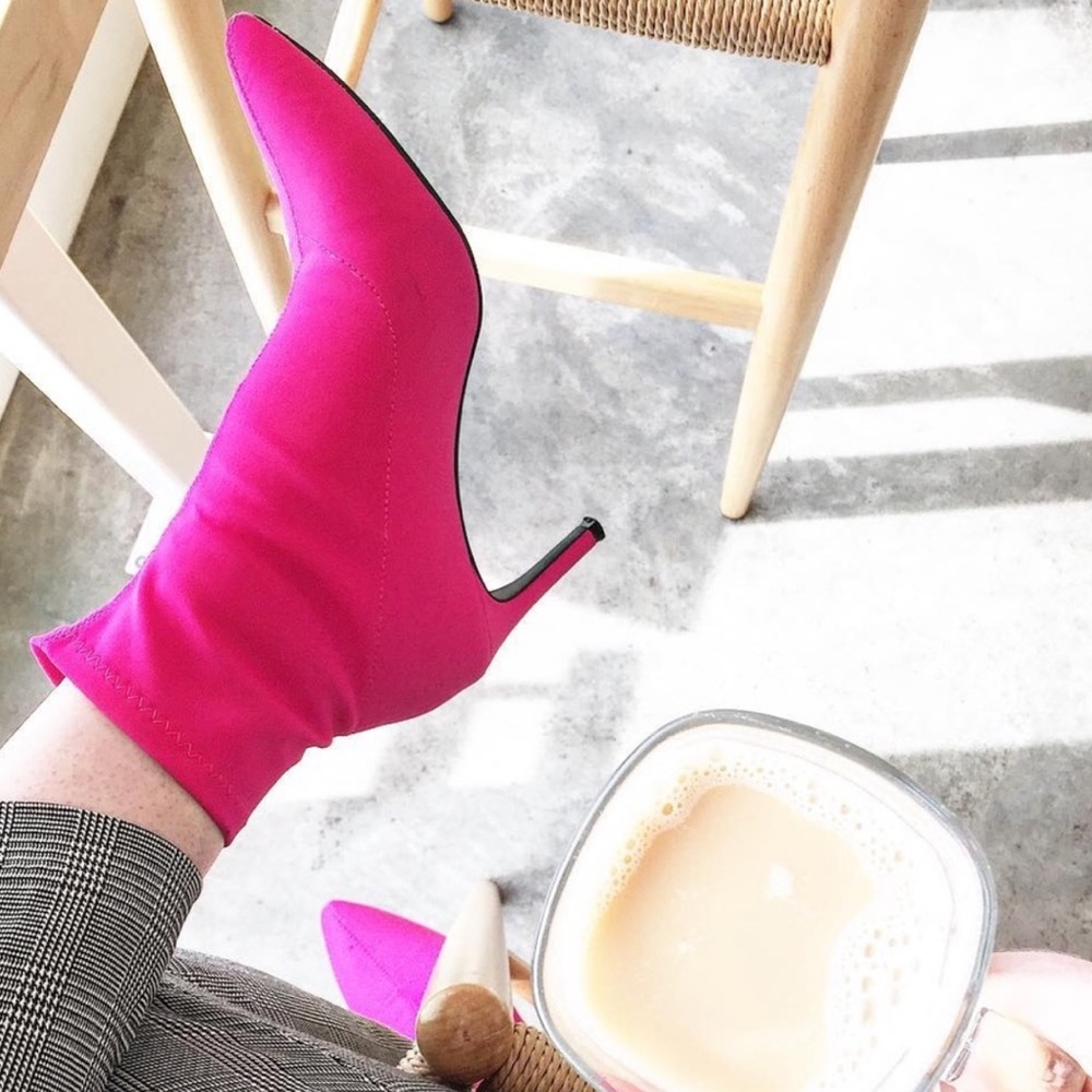 Hot Pink Sock Boots